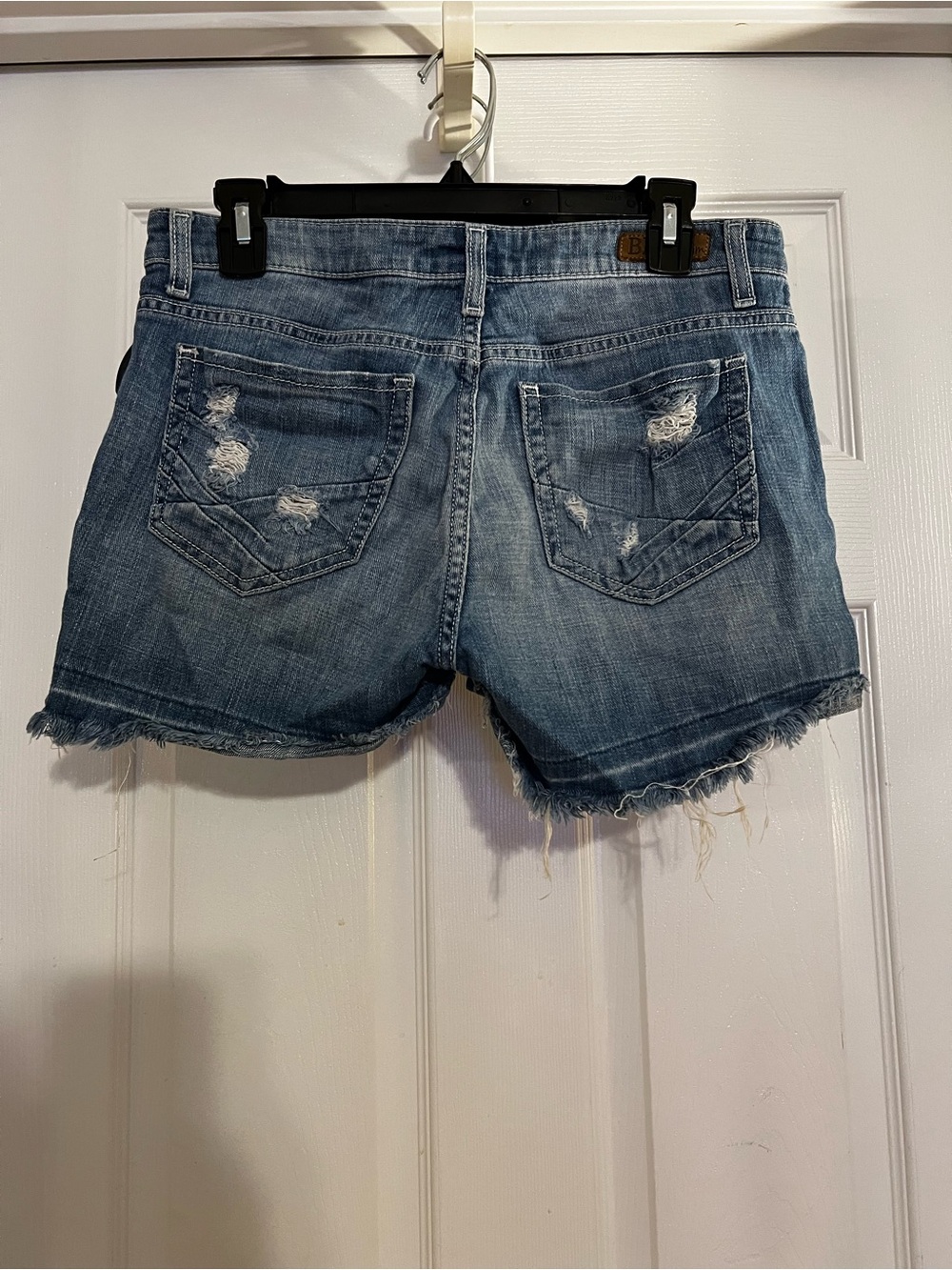BKE Distressed Blue Denim Cutoff Shorts - Picture 3 of 4